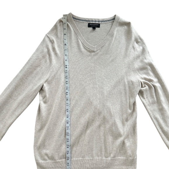 Banana Republic Men's Ivory Cotton Blend V-Neck Sweater Size M - Picture 4 of 6
